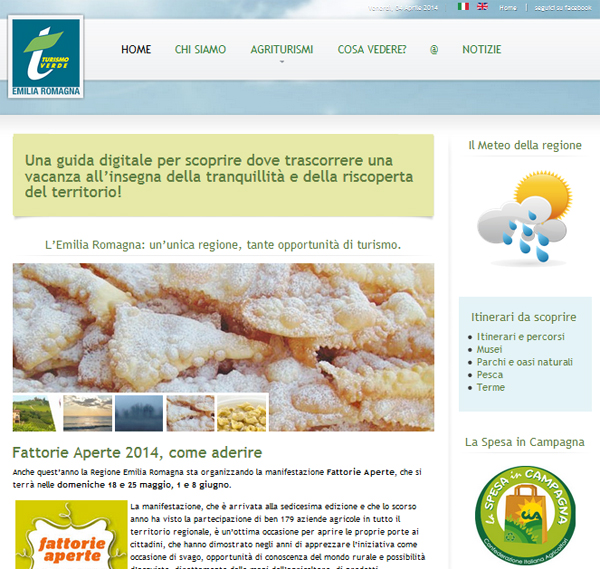 Il sito di Turismo Verde Emilia Romagna